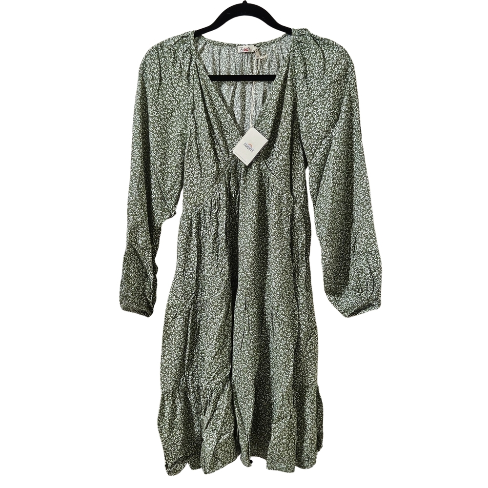 Faherty Sirene Mini Dress XS Green Riverton Ditsy Floral Viscose NWT 💐